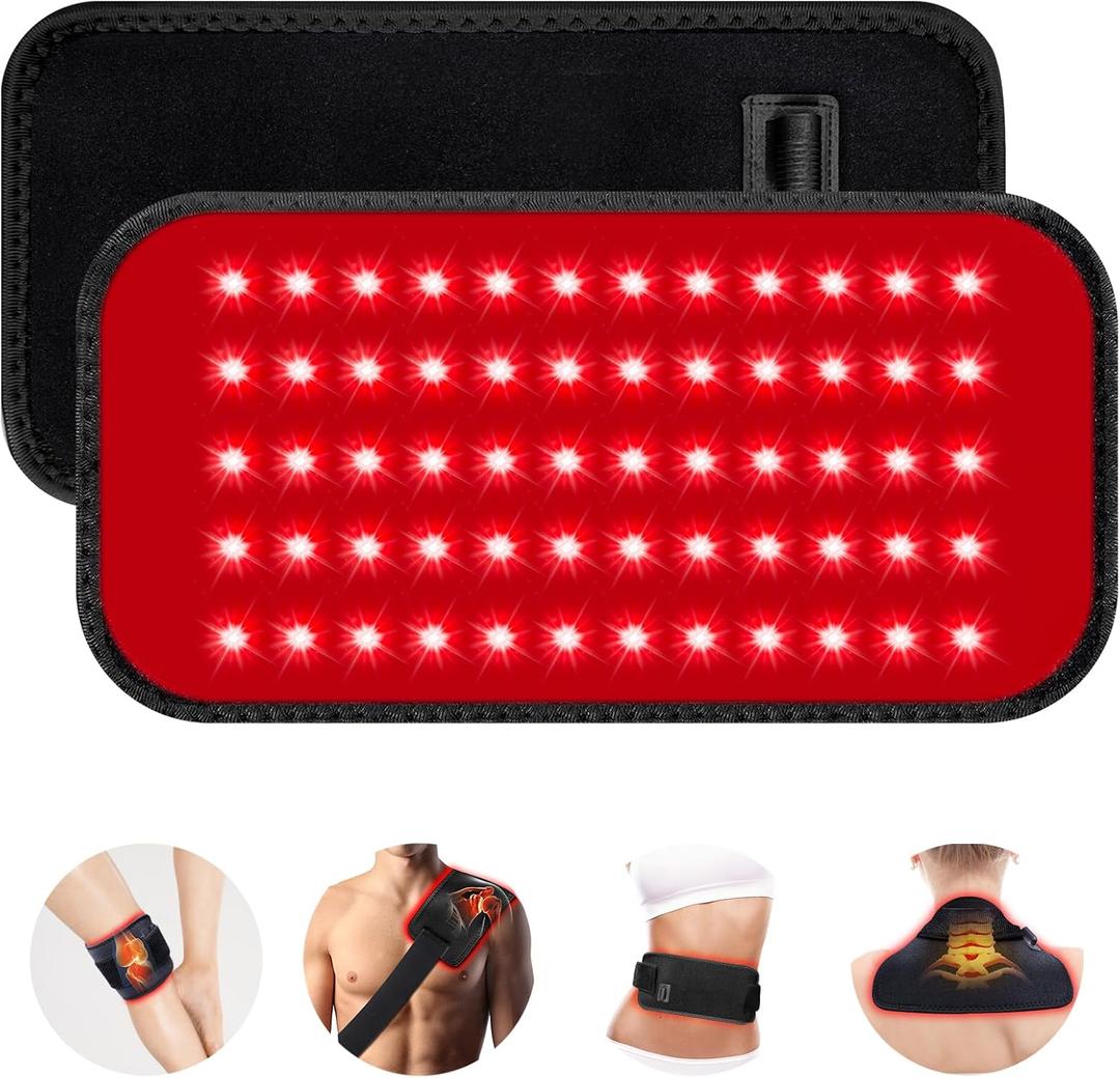 Red Light Therapy Belt, Infrared Light Therapy for Body, Wearable Wrap with Timer for Back Shoulder Waist Muscle Pain Relief, Improve Joint Inflammation, Red Light Therapy for Body (Black)