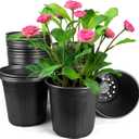 2 Gallon Pots for Plants, 8.7 Inch Gallon Nursery Pots with Drainage Holes, 2 Gallon Plastic Plant Pots for Cuttings, Seeding, Succulents, Transplanting