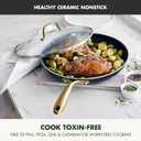 GreenPan Swift Cookware 12" Frying Pan Skillet with Glass Lid, Healthy Ceramic Nonstick Coating, Heavy-Gauge Aluminum, Gold-Tone Stainless Steel Handle, PFAS-Free, Dishwasher & Oven Safe, Black
