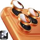 MAGIC JOHN for iPhone 17 Pro Max/17 Pro Camera Lens Protector [Alignment Kit&1:1 Invisible Fit] 9H Aerospace Tempered Glass, Ultra HD, Metal Individual Ring, Set of 2,Orange