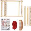 JMIATRY Weaving Loom Kit for Adults Beginners, 20cm Weaving Frame Looms, Multi-Craft Wooden Large Lap Frame Knitting Weaving Loom DIY Hand-Knitted Woven Set
