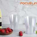 FOCUSLINE 9 oz Clear Plastic Cups, Disposable Heavy Duty Hard Plastic Cups, Reusable, 200 Count