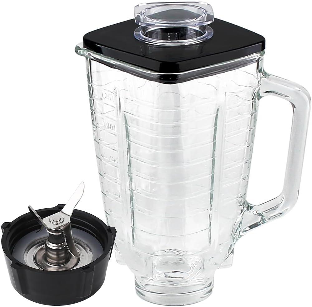 Replacement Parts 5-Cups Square Top Glass Jar Assembly With BladeCompatible with Oster Classic Series Blender and Osterizer blender