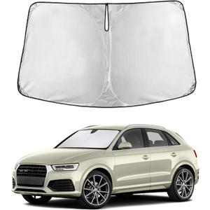 EcoNour Windshield Sunshade Compatible for Audi Q3 2013-2016 2017 2018, Sun Visor for Front Windshield & Window Sun Shade Cover, UV Heat Blocker & Protector, Car Accessories