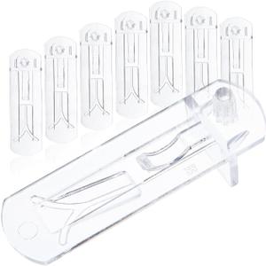 20pcs Plastic Locking Shelf Support Pegs, 8mm Shelf Pins, Self-Locking Bracket Clips, Clear Shelf Pegs for Kitchen Cabinet Furniture Book Shelves, 8mm Peg x 5/8" Thick Shelves