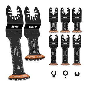 Curved Japanese Tooth Oscillating Saw Blades Set, Standard & Extra-Long Reach Set, Curved Edge Oscillating Multitool Blades Clean Cut for Wood, Plastic