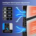 HEATFUN Cooling Fan for PS5 Pro Console, Triple High-Speed Fans with Adjustable Speeds, USB Port and Blue LED Light, Quiet Cooler Accessory for Gaming Setup