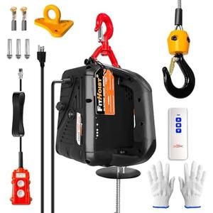 FITHOIST 1100LBS Electric Hoist Winch 3-in-1 | 1500W Portable Manual, Wired & Wireless Remote Control | 16ft/min Vertical & Horizontal Lift | Overload Protection for Towing and Lifting