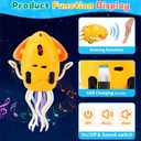 Electric Dancing Octopus Light Music Suitable for 6-12 Months Old Baby Toys, Kid Crawling Squid Toys Suitable for Toddler Tummy time, Birthday for 1 2 3 4 5 Year Old boy Girl (Yellow)