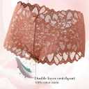 READY TO LOVE Sexy Women's Underwear Lace Shorts V Waist Breathable Cheeky Panties Boyshorts Underwear Women 5 Pack (XXL)