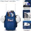 KAVIGOR 80L Rolling Baseball & Softball Bag for Youth & Adult, Holds 3 Gloves & 4 Bats, Custom Team Panel, Travel Ball Ready, Blue 