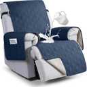 VANSOFY 100% Waterproof Recliner Chair Covers, Recliner Cover Non-Slip Dog Chair Cover Furniture Protector Washable Slipcover with Pocket, Elastic Straps for Pets, Dogs(Navy Blue, 23.6")