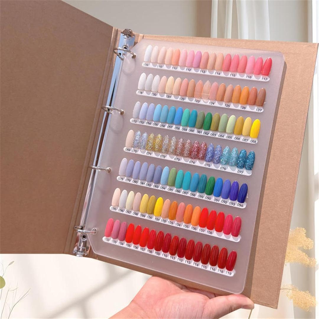 Acycoin2A 357 Extra Large Press on Organizer Nail Storage and Display Binder Book Loose-Leaf Nail Color Sample Exhibition Album with Nail Tape and Nail Tips