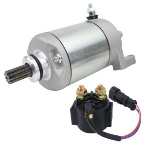 Starter & Relay for Polaris Predator 500 LE 2007| Outlaw 500 2006 2007, 3088069 18647 57-2730 410-54075 SMU0282, Predator 500 Starter 2007,replacement for Polaris Outlaw 500 Starter 2006 2007