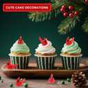 100pcs Mini Resin Red Cardinal Bird Figurines, Tiny Cardinal Figurine Small Animals Christmas Ornaments for Xmas Gift Miniature Garden Crafts Christmas Cupcake Decoration Cake Topper