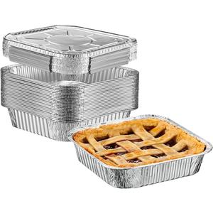 GUSTO [25 Sets 8-Inch Square Foil Pans with Lids - Disposable Food Containers, Aluminum Foil Pans For Baking, Cooking, Storing and Preparing Food (Formerly Comfy Package)