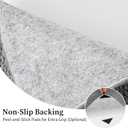 YIHOUSE Half Circle Door Mat 31" x 48" Grey, Front Door Mat Entrance Non Slip, Thin Dirt Trapper Washable Low Profile Doormats for Entryway Mats