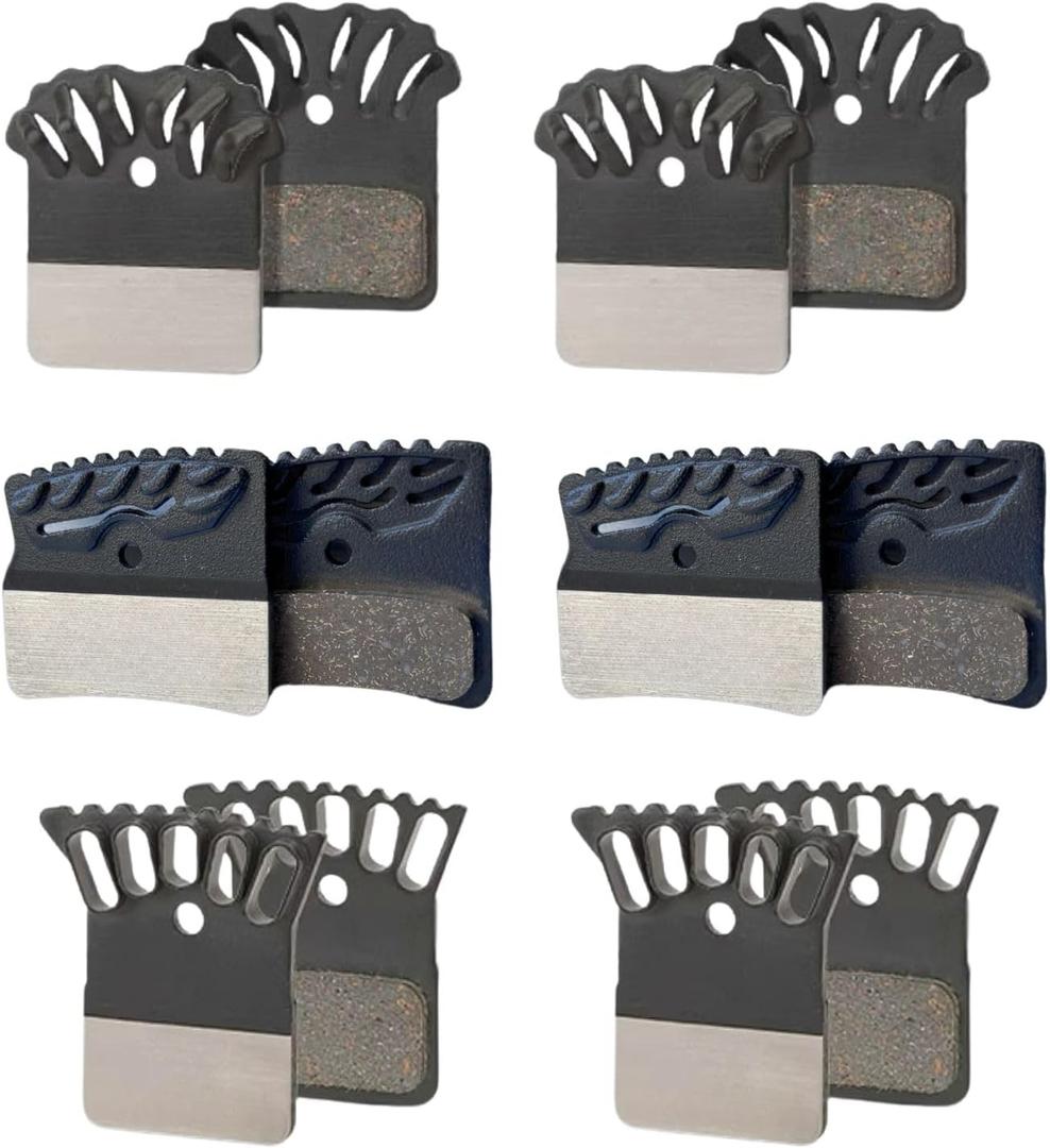 Inkesky Brake Pads Compatible with Shimano L05A/L04C, J05A/J04C, H03A/H03C - Semi Metallic with Cooling Fin (2 Pairs - 4 Pads)