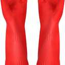 Rubber Cleaning Gloves Kitchen Dishwashing Glove 3-Pairs,Waterproof Reuseable.(Small)