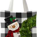 Christmas Tote Bag, Christmas Canvas Tote Bag for Women, Christmas Tote Bags with Handles (Snowman)