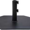 C-Hopetree 38 lb Steel Plate Patio Umbrella Base, Square Heavy Duty Stand Weight with 4 Anti-Slip Pads for Outdoor Market Table Umbrella, Black