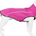 Mile High Life Dog Raincoat, Adjustable Waterproof Reflective Rain Jacket for Small Medium Large Dogs, Lightweight Breathable Pet Rain Coat with Leash Hole(Hot Pink,S Chest 22-25")