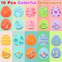 2 x Valentines Day Gift for Kid Classroom, 10 Pcs Dinosaur Egg Pairing Toys, Colored Wooden Puzzles Montessori Toys for Autistic Easter Basket Christmas Stocking Stuffers