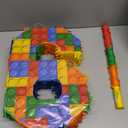 Building Blocks 6th Birthday Party Decorations Number 6 Pinata with Pinata Stick & Blindfold for Kids Girls Boys Happy Birthday Building Block Theme Party Supplies Carnival Games