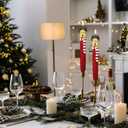 Christmas Flameless Taper Candles, Christmas Deer LED Taper Candles with Timer, 2 Pcs Christmas Deer LED Flameless Candlesticks with 3D Flame for Home Decor(0.79 x 11.4)