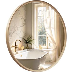Round Bathroom Mirror 30 Inch Gold Circle Mirror Over Sink Vanity