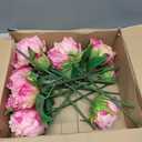 florisso Pink Peony Artificial Flowers - 11 Branches Faux Peonies for Wedding Bouquets, Home Decor & DIY Craft Projects (Artificial Floral Decor)