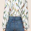Agnes Urban Womens V Neck Long Sleeve Tops Dressy Casual Fall Shirts Puff Sleeve Loose Tunic Trendy Tops Blouses