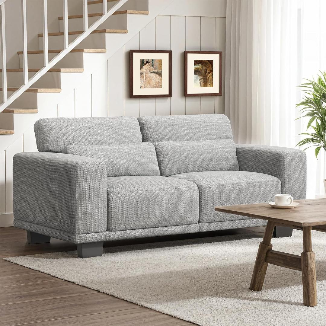 Marsail 65" Loveseat Sofa, Love Seat for Living Room, Comfy Couch with Deep Seats and Wide Armrests, Sofa Couch with Supportive Cushion and Sturdy Frame, Easy to Clean with Removable Covers, Grey