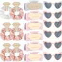 Bridesmaid Scrunchies Proposal Gifts Bachelorette Hair Claws Clips women heart sunglasses for Wedding Party Favors (White,lightpink 18pcs)