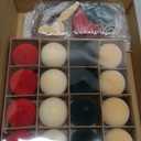 Soulchen 32 Pcs Flocked Velvet Christmas Ball Ornaments and Christmas Paper Ornaments for Tree 3D Paper Honeycomb Lanterns 2.36inch Hanging Decorations Ball for Xmas Holiday Party Decor(Multicolor)