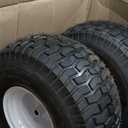 GICOOL 20x10.00-8 Lawn Mower Tire and Wheel, 4 Ply Tubeless Tire, Replacement 20x10-8nhs Riding Lawn Mower and Tractor Rear Tire and Wheel Assemblies, 3.5" Offset Hub, 3/4" Borehole, and 3/16" Keyway