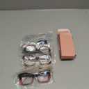 REAVEE 6 Pack Oversized Square Reading Glasses Oprah Style for Women, Blue Light Blocking Large Frame Computer Designer Fashion Readers Spring Hinge with Leather Case, 1.75