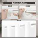 Inhousolu No Hook Waffle Weave Shower Curtain with Removable Snap in Fabric Liner Set for Bathroom, 230 GSM Heavy Duty Weighted Hem, Water Repellent Washable Bath Curtains, 60 x 72 Inch, White