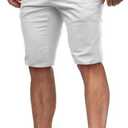 HUNGSON Men's Casual Shorts Lightweight Golf Shorts with 4 Pockets Stretch Quick Dry Comfy Work Shorts (White)