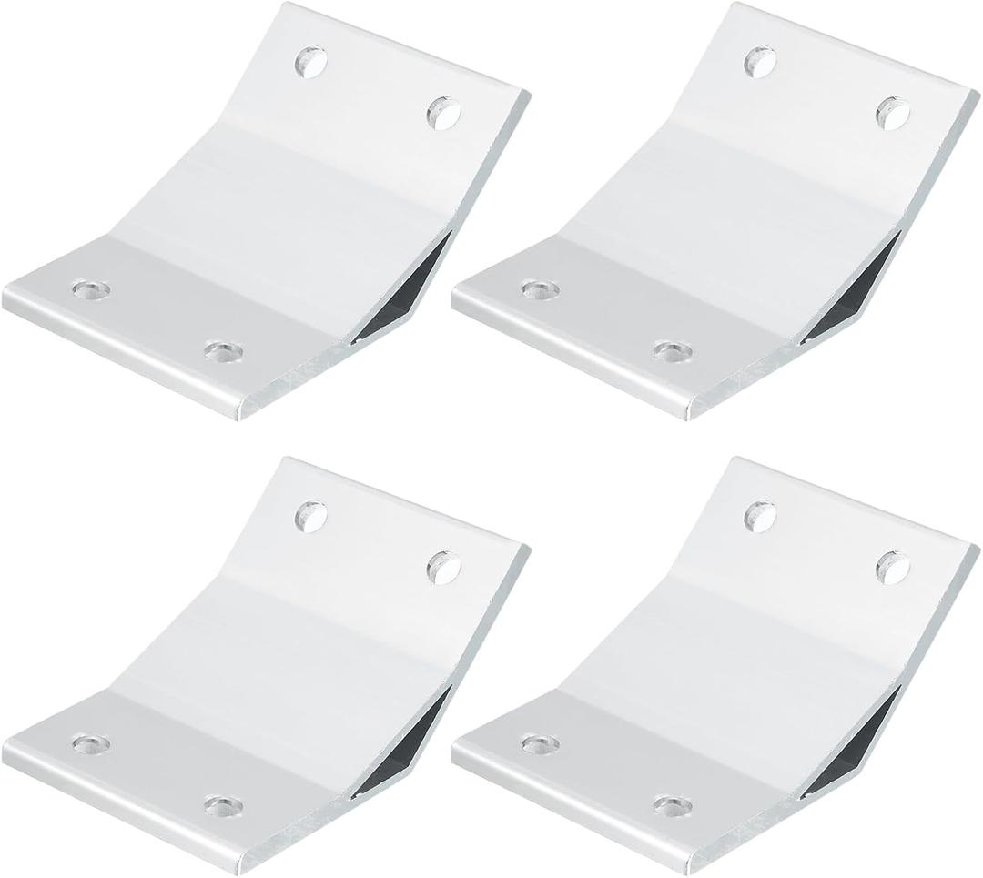 uxcell 4Pcs 135 Degree Angle Aluminum Profile Corner Brackets, Corner Brace Joint Connectors for 4080 Series (Silver White)