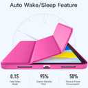 Akkerds Compatible with iPad (A16) 11th Generation Case 11 Inch 2025, for iPad 10th Generation Case 10.9 Inch 2022 with Pencil Holder, Slim Trifold Stand Protective Cover with Soft TPU Back, Rose