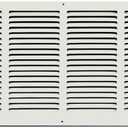 HVAC Premium 34'' x 12'' [Duct Opening] Flat Stamped Steel Return Air Grille - Sidewall and Ceiling - HVAC Vent Duct Cover - White [Outer Dimensions: 35.75''w X 13.75''h]