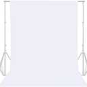 GFCC 8FTX10FT White Backdrop Background for Photography Photo Booth Backdrop for Photoshoot Background Screen Video Recording Parties Curtain, White