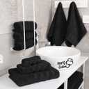 American Soft Linen Luxury 6 Piece Towel Set, 2 Bath Towels 2 Hand Towel 2 Washcloths, 600 GSM 100% Cotton Turkish Towels for Bathroom, Black Towel Sets, 54"L x 27"W, 27 x 54,16 x 28 inches and 2 Washcloths of 13 x 13