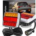 Nilight Magnetic LED Trailer Towing Light Kit 24ft Cable with 7 Pin Plug Tail Stop Amber Turn Signal License Plate Lights on 12V RV Pickup Trucks Marine Boats (5 Wire System)