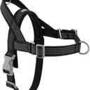 No Pull Dog Harness with Handle, Adjustable Soft Mesh Padded Reflective Walking Harness with Front Clip for Small Medium Large Dogs Quick Fit No Escape for Training and Hiking (Black, M)