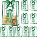 Aliceset Green 12 Pcs 2026 Clear Graduation Gift Bags Class of 2026 Grad Bags with Ribbon Die Cut Handles Plastic Graduation Gifts Wrapping for School Grad Party Decor Supplies, 7x10x3.15 Inch