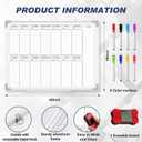 Lincia 24" x 18" Horizontal 2 Weekly Dry Erase Calendar for Wall Undated Horizontal Dry Erase Wall Calendar Planner Aluminum Frame Whiteboard for Home Office Projects Fridge