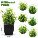 Unittype 12 Pcs Fake Plants Small Artificial Faux Plants for Shelf Mini Plastic Potted Greenery for Home Office Desk Bathroom Bedroom Indoor Decor (Black Pot,Green)