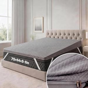 Cinnvoice Mattress Wedge with Cover, 5 Inch Full Incline Wedge for Back and Neck Support, Adjustable Elevator Under Mattress Topper Support for Bedroom